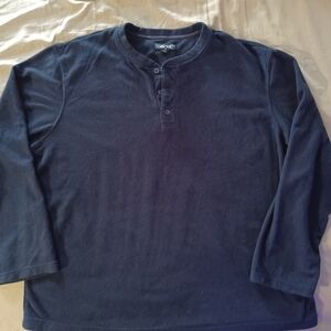 Cherokee mens navy blue XL lightweight fleece long sleeve henley